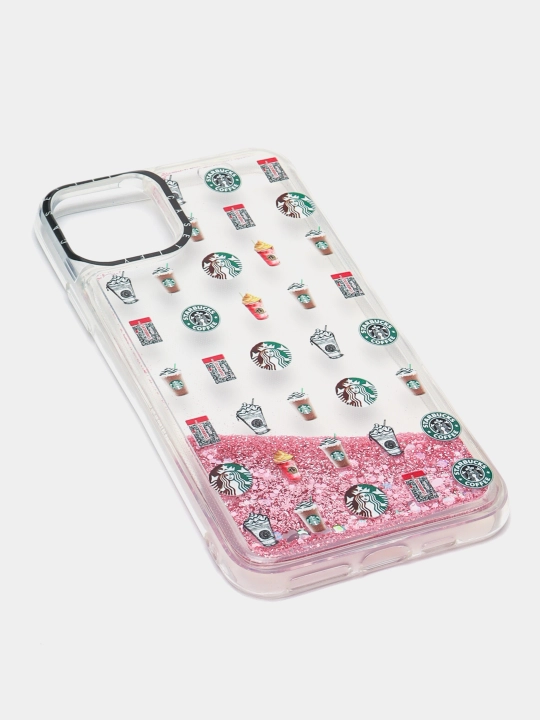 IPhone 11, 12, 13, Pro, Pro Max uchun suyuq yaltiroq shaffof g‘ilof, stressga qarshi