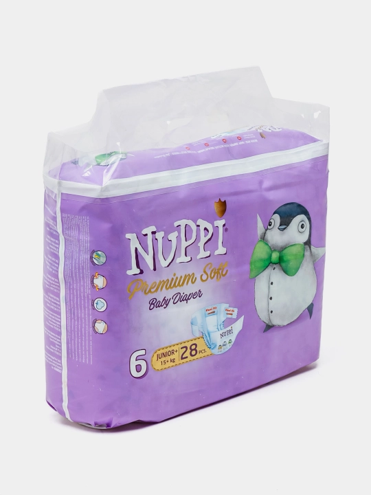 Детские подгузники Nuppi, размер 6, 12 - 25 кг, 28 шт