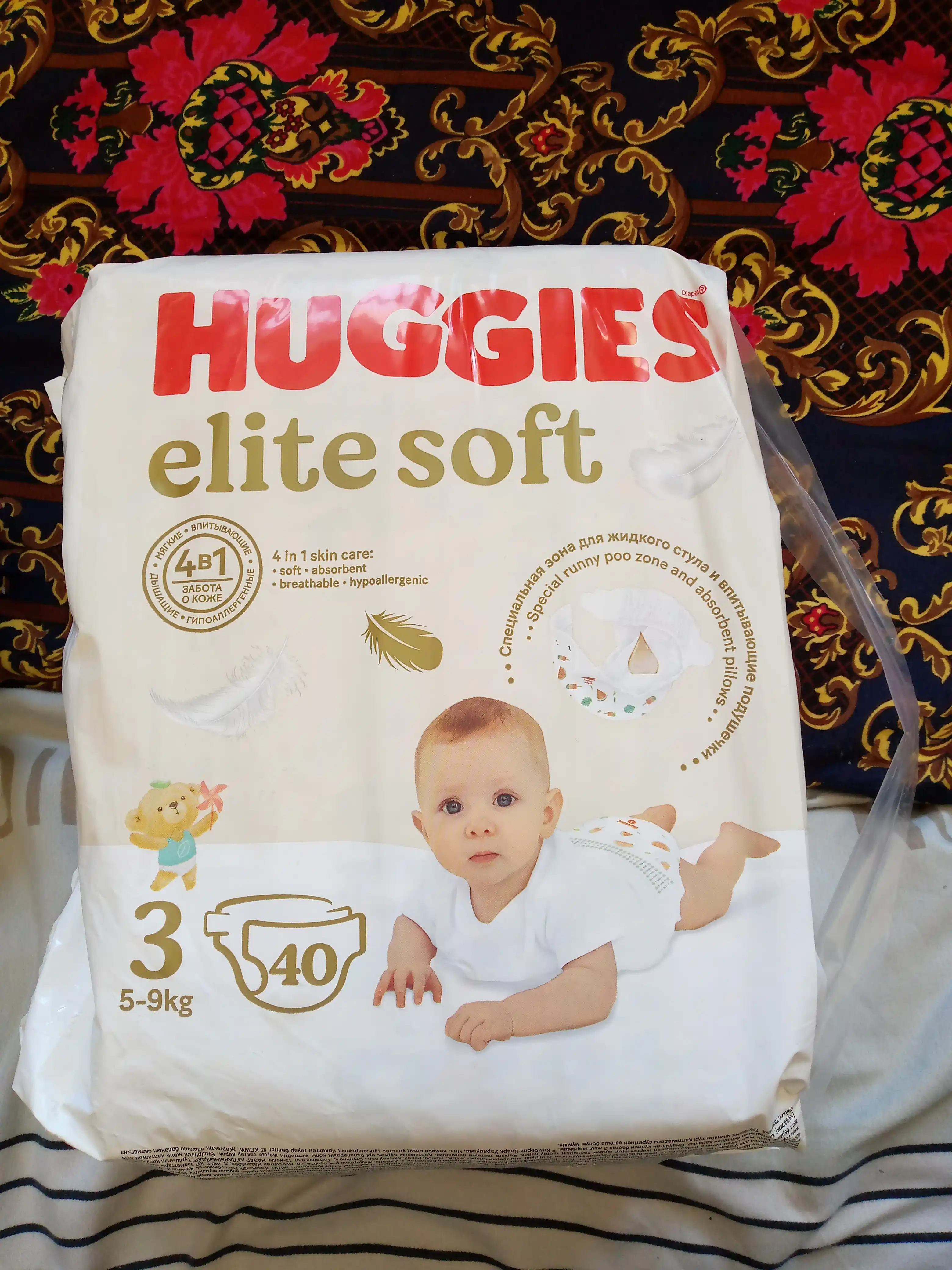 Подгузники Huggies Elite Soft 5-9 кг, 3 размер, 40 шт