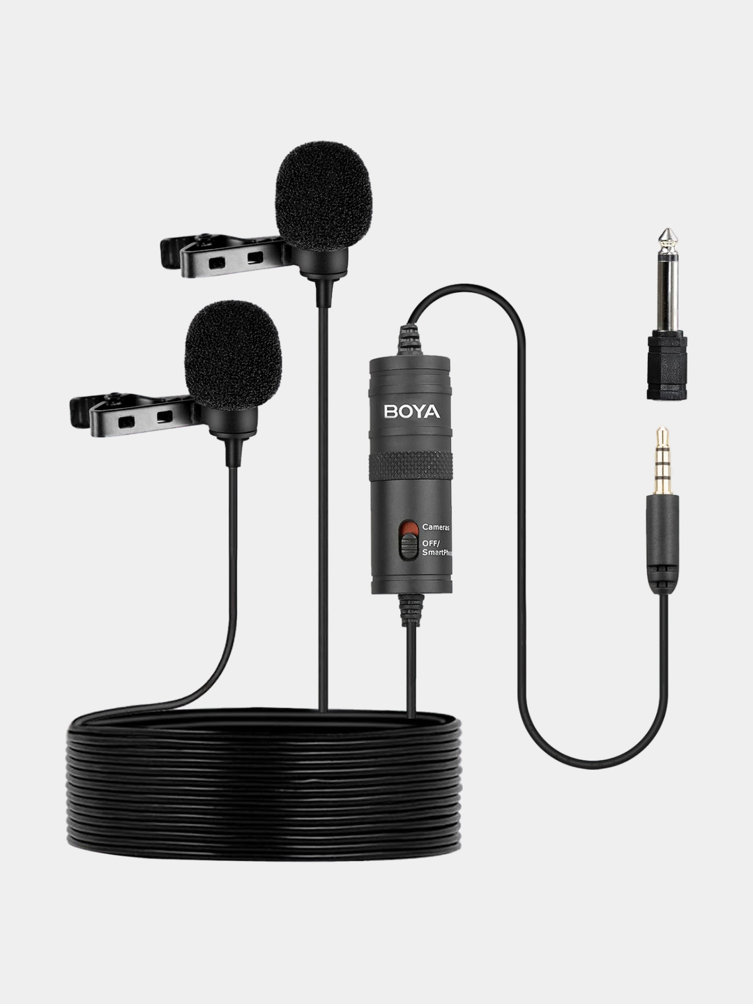 BOYA BY-M1DM универсальный, всенаправленный двойной петличный микрофон ...