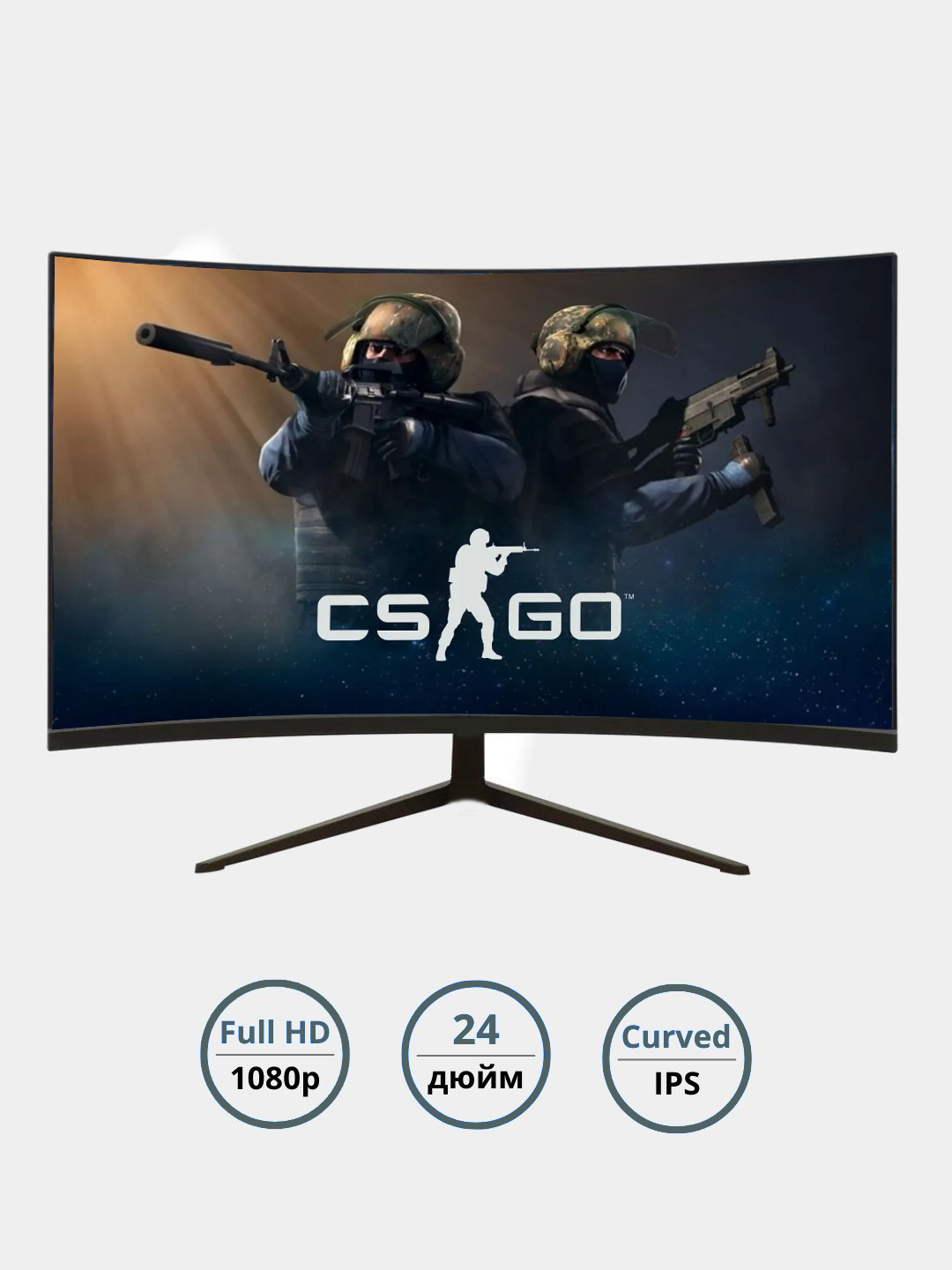 Монитор ALFATECH Curved, 24" Full HD, 75 Гц, матрица IPS купить по ...