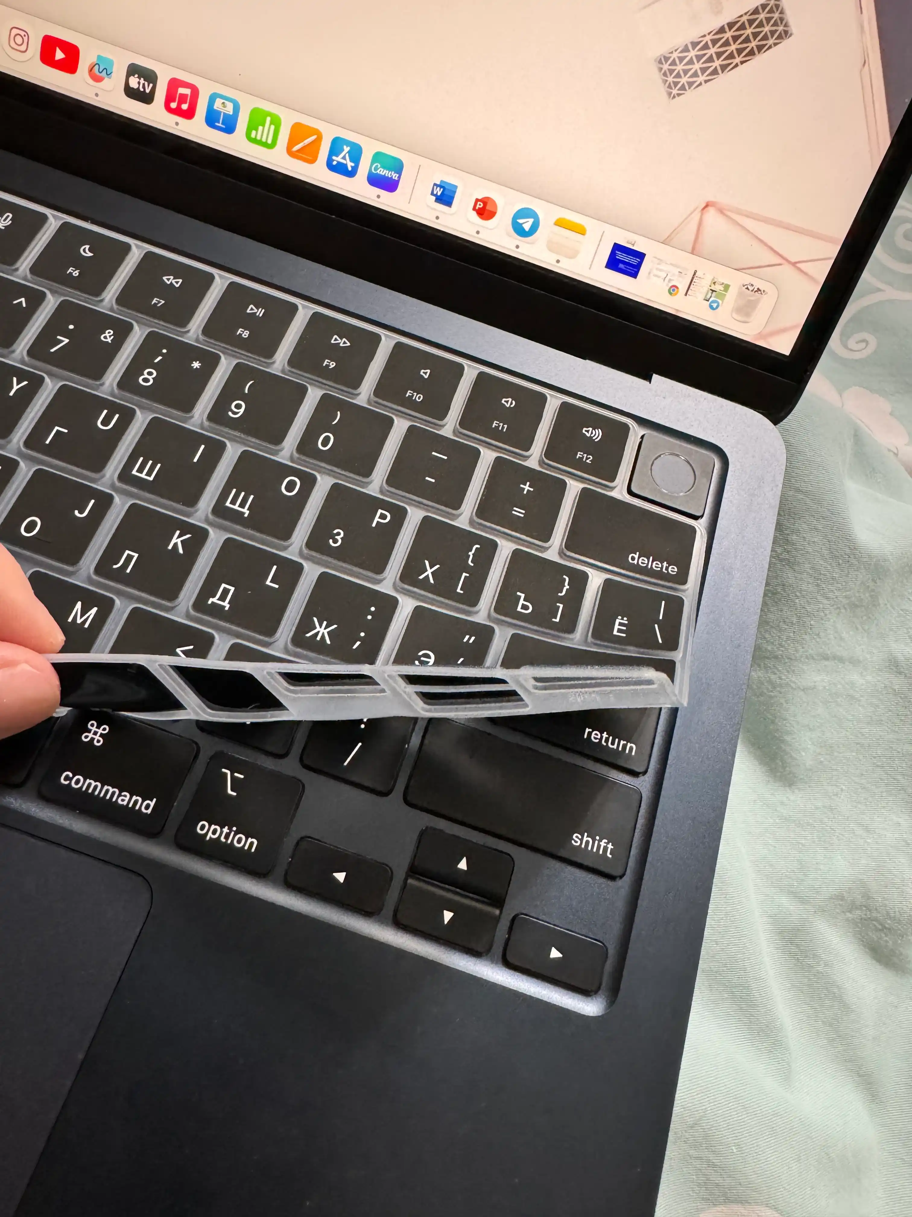 Накладка на клавиатуру для MacBook, Rus/Eng, русский