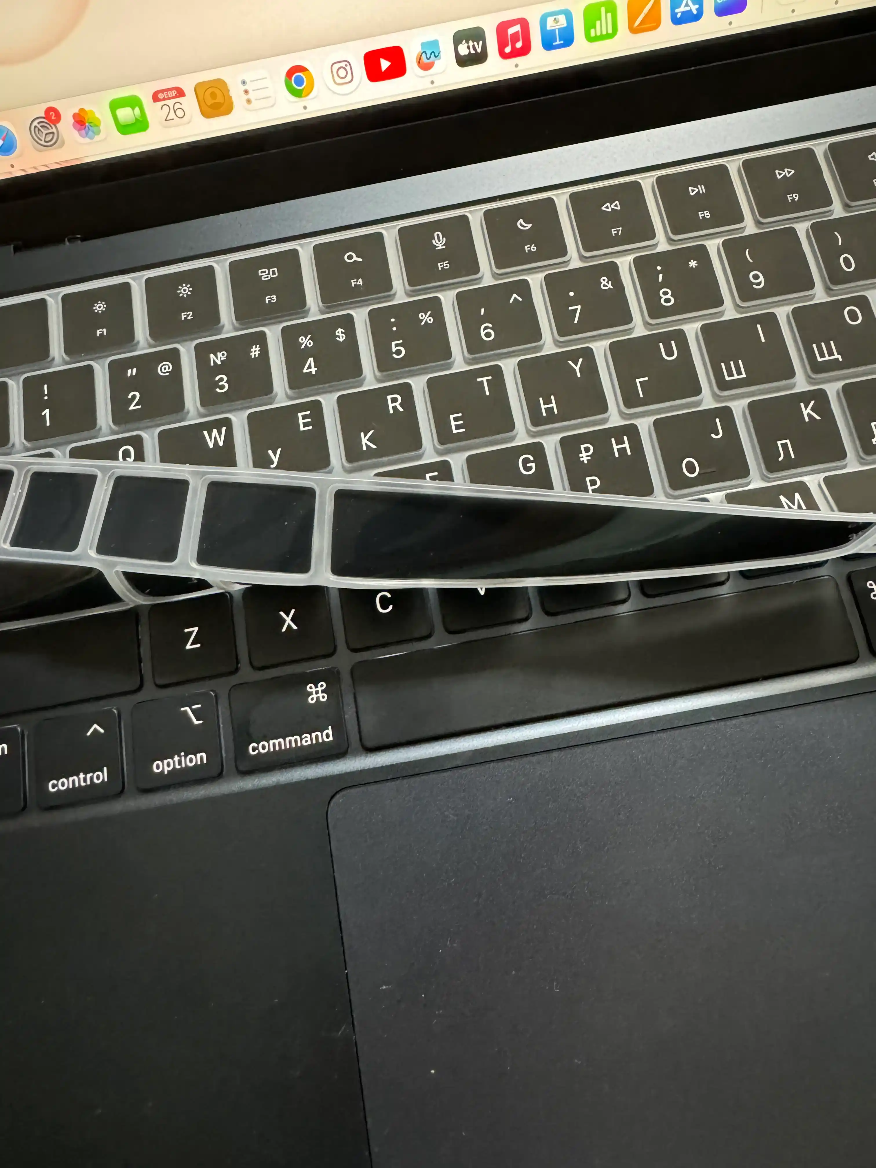 Накладка на клавиатуру для MacBook, Rus/Eng, русский