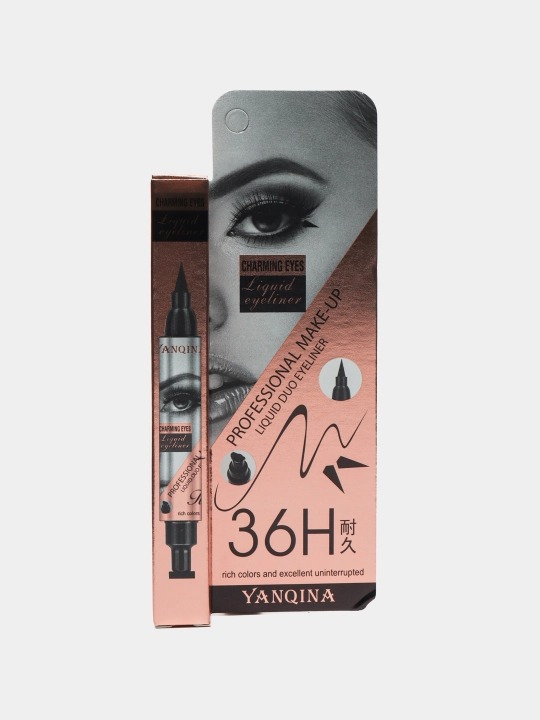 Shtampli suv o'tkazmaydigan ko'z uchun podvodka-flomaster, Huda Beauty, 2 tasi 1 da