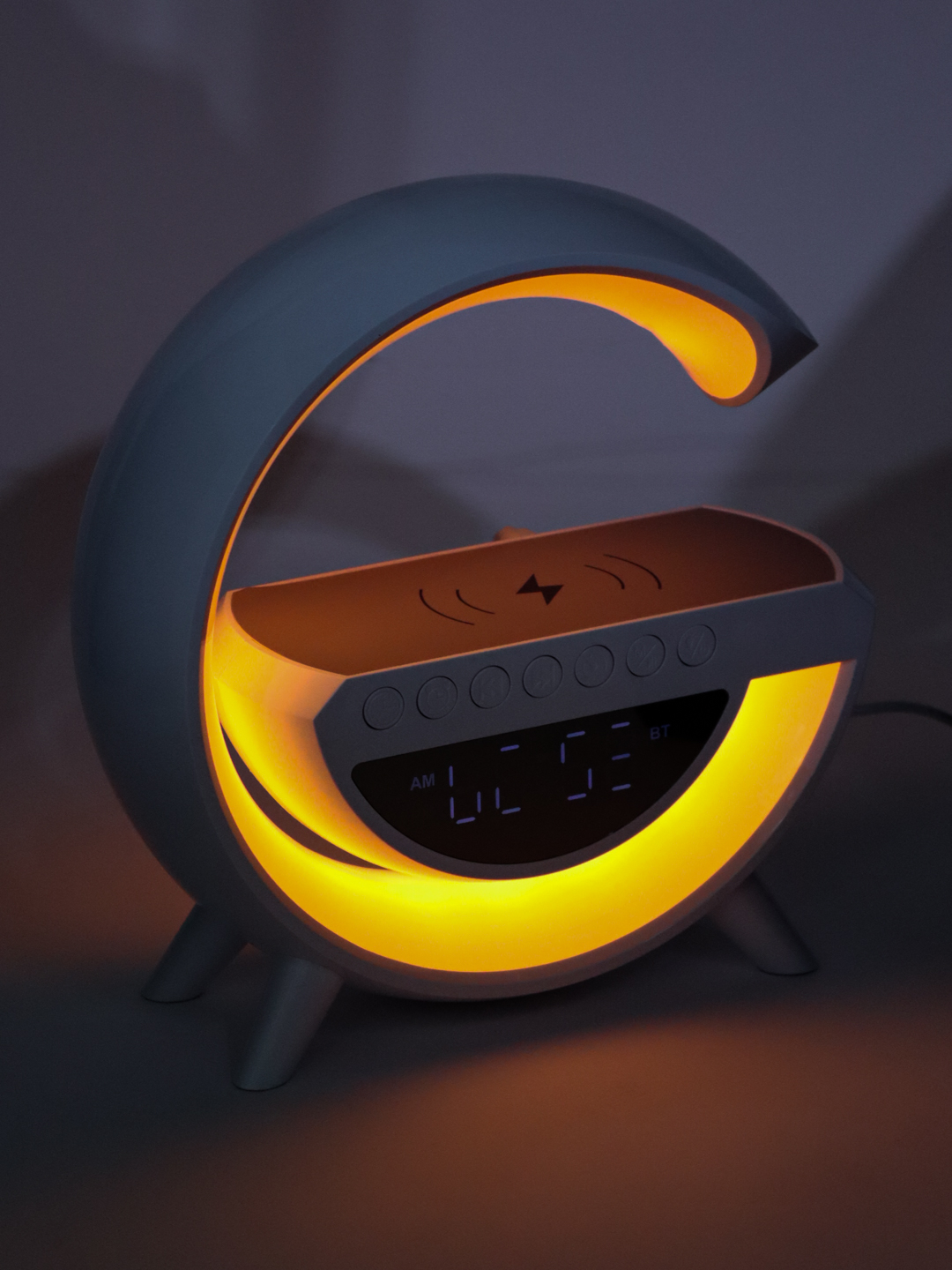 Умная колонка RGB с будильником, светодиодный ночник, беспроводная ...