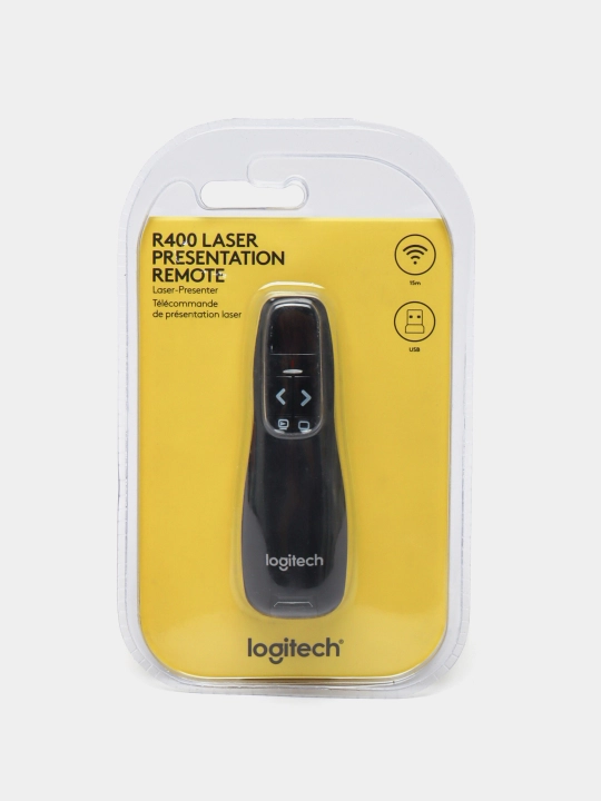 Taqdimot uchun lazerli masofadan boshqarish pulti Logitech Wireless Presenter R400