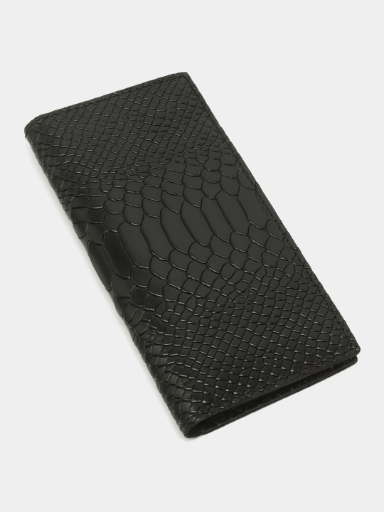 Erkaklar portmonesi Black Gator, tabiiy charmdan, klassic 