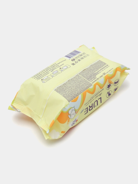 Nam salfetkalar Lure butun oila uchun, big-pack qopqoq bilan, 120 dona