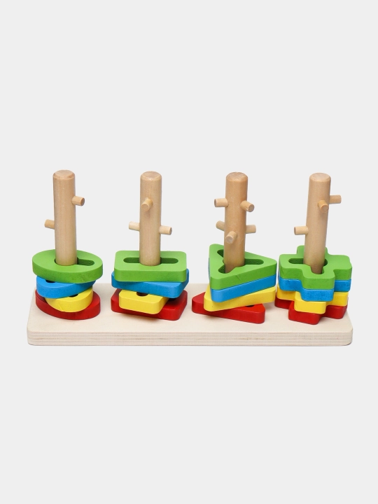 Bolalar uchun yog'och konstruktor, sorter Montessori