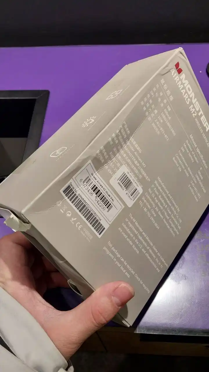 Monster m2 simsiz vertikal sichqoncha, ikki tomonlama BT va 2.4 hz ulanishi