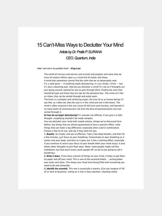 Declutter Your Mind, S.J. Scott