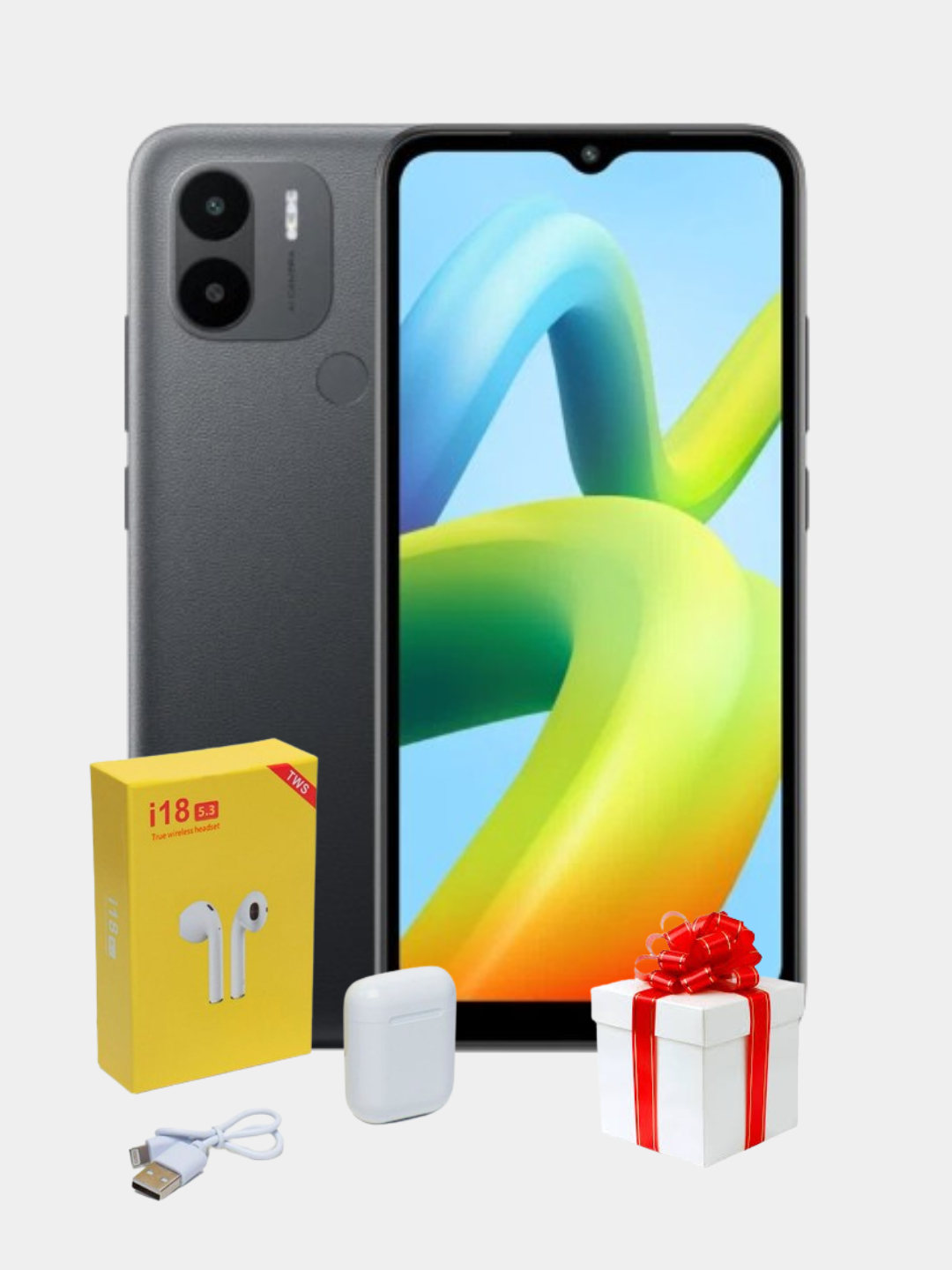 Смартфон Xiaomi Redmi A2+ 3/64 ГБ + Bluetooth наушник TWS i18 купить по  низким ценам в интернет-магазине Uzum (796962)