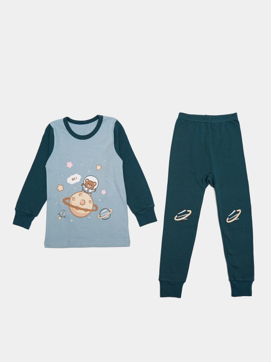 Пижама детская, хлопковая, со штанами, для мальчика, Elankids