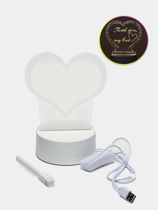 3D chiroq tungi yorug'lik LED, USB