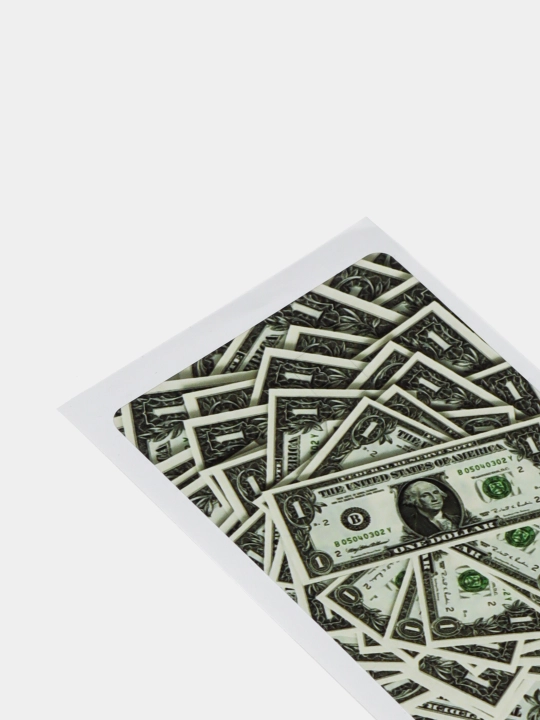 Bank kartasi va chipta stikerlari, pul, dollar