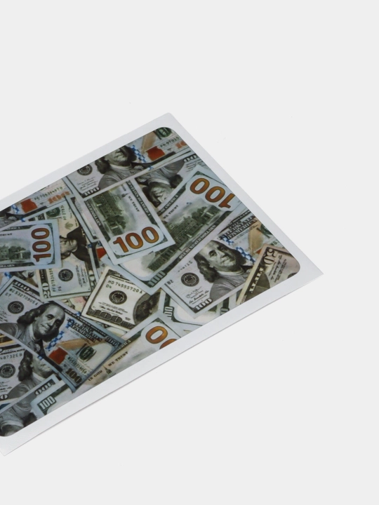 Bank kartasi va chipta stikerlari, pul, dollar