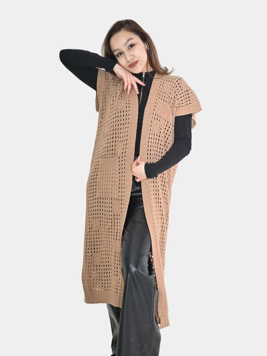 Ayollar uchun kardigan Didov triko, to'qilgan, oversize, bahor-kuzga