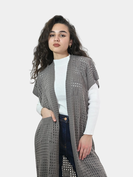 Ayollar uchun kardigan Didov triko, to'qilgan, oversize, bahor-kuzga