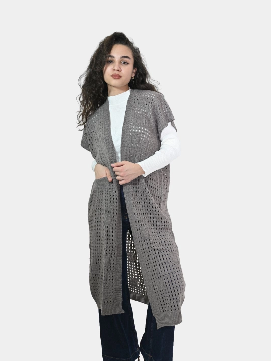 Ayollar uchun kardigan Didov triko, to'qilgan, oversize, bahor-kuzga