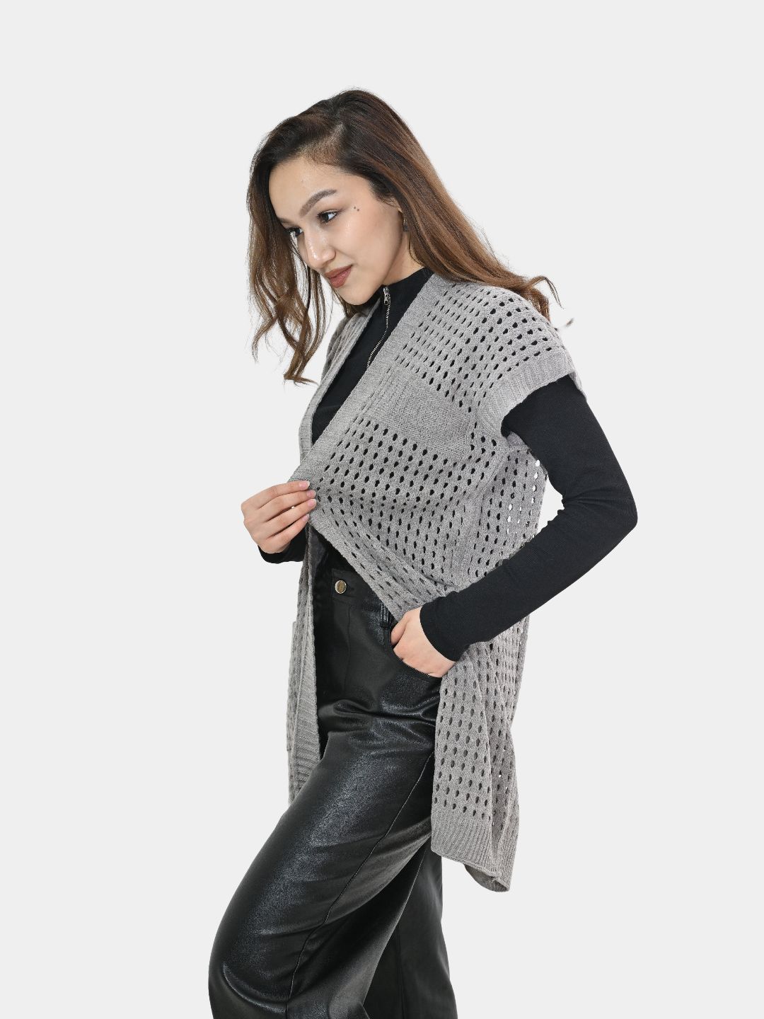 Ayollar uchun kardigan Didov triko, to'qilgan, oversize, bahor-kuzga