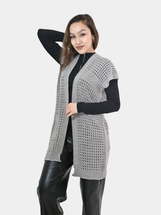 Ayollar uchun kardigan Didov triko, to'qilgan, oversize, bahor-kuzga