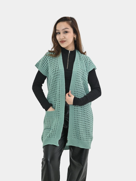 Ayollar uchun kardigan Didov triko, to'qilgan, oversize, bahor-kuzga
