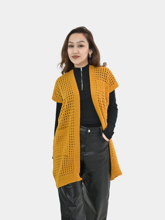 Ayollar uchun kardigan Didov triko, to'qilgan, oversize, bahor-kuzga