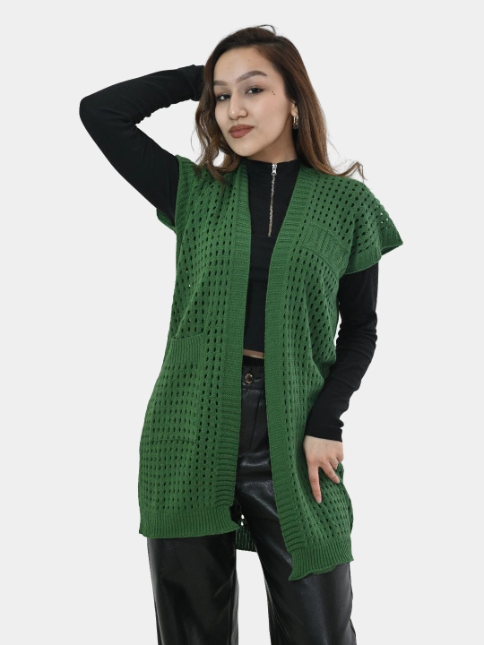 Ayollar uchun kardigan Didov triko, to'qilgan, oversize, bahor-kuzga