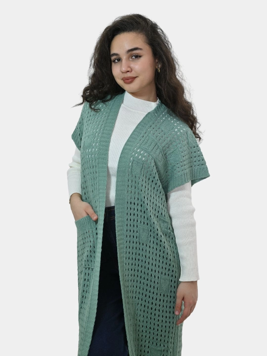 Ayollar uchun kardigan Didov triko, to'qilgan, oversize, bahor-kuzga