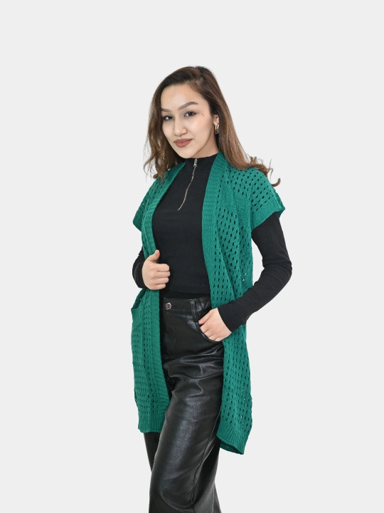 Ayollar uchun kardigan Didov triko, to'qilgan, oversize, bahor-kuzga