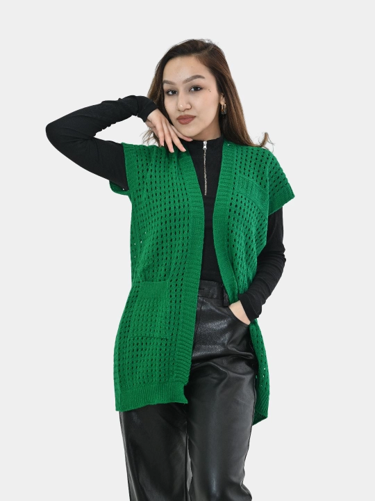 Ayollar uchun kardigan Didov triko, to'qilgan, oversize, bahor-kuzga