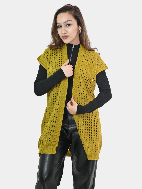 Ayollar uchun kardigan Didov triko, to'qilgan, oversize, bahor-kuzga