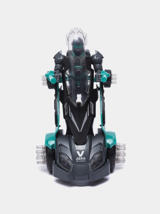 Politsiya mototsikli transformer, chiroq va ovozli robot o'yinchoq, bolalar uchun, 16×8 sm