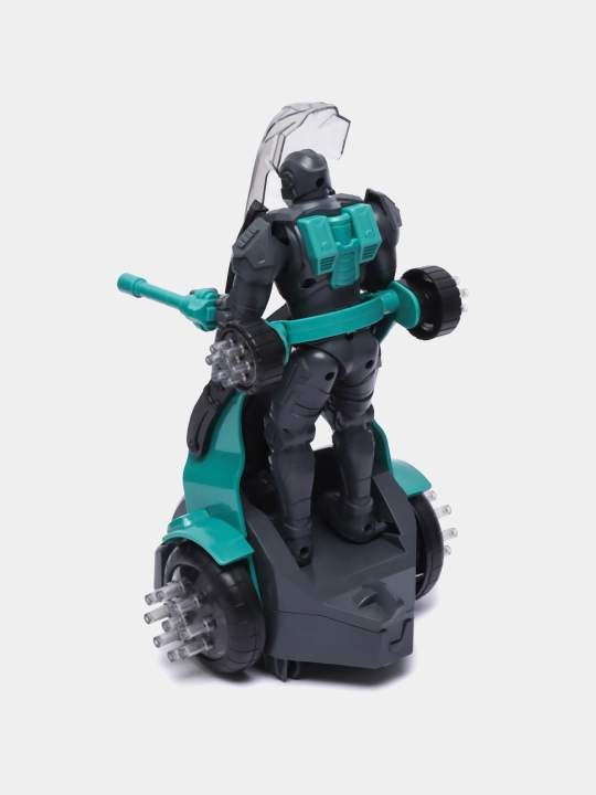 Politsiya mototsikli transformer, chiroq va ovozli robot o'yinchoq, bolalar uchun, 16×8 sm