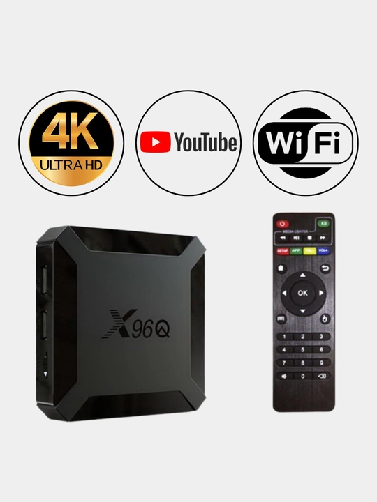 ТВ-приставка Smart, TV Box Android X96Q, 2 ГБ / 16 ГБ, 8 ГБ / 128 ГБ