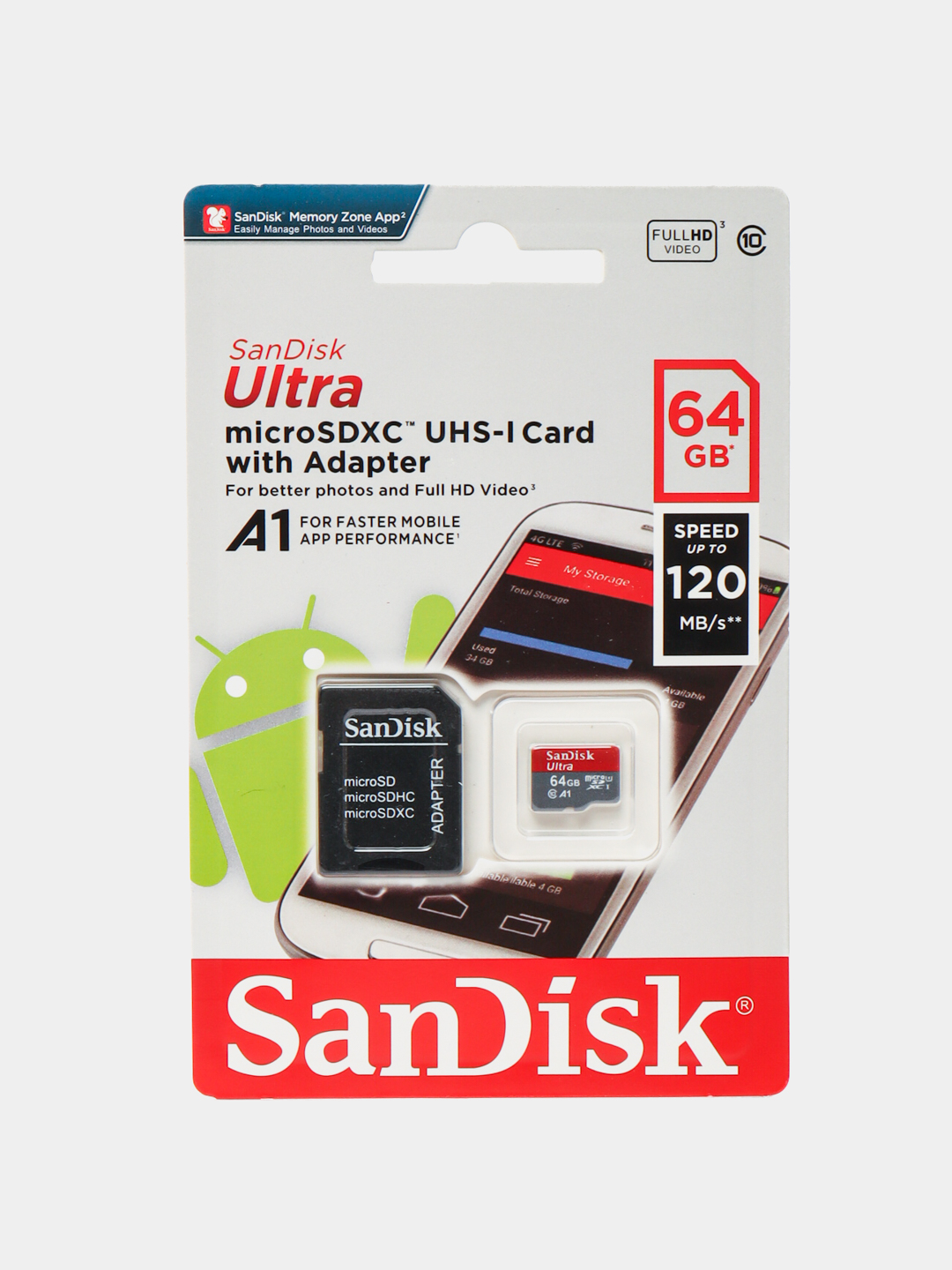 Карта памяти для телефона SanDisk, микро флешка, 64GB/32GB купить по низким  ценам в интернет-магазине Uzum (923055)