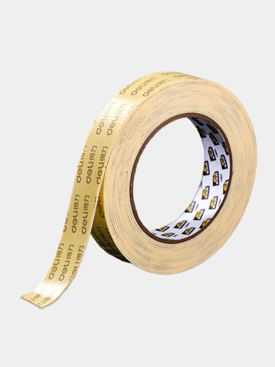 Ikki tomonlama ko'pikli yopishqoq lenta Deli EA367, 18 mm x 5y