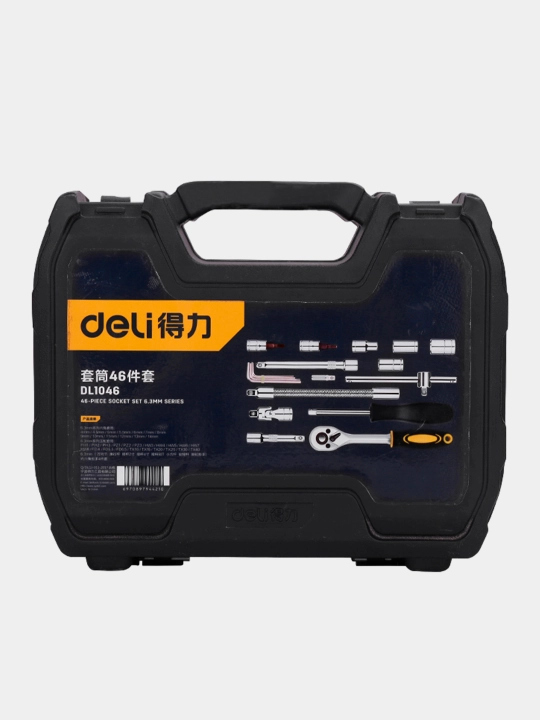 Olti burchakli tornavidalar to'plami Deli EDL1046 1/4", 46 dona