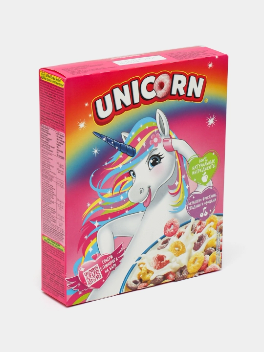 Готовый завтрак Kelloggs Unicorn, радужные колечки, 195 г
