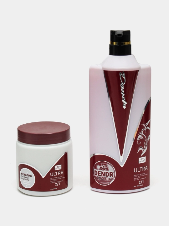 Shampun va balzam Dendr Keratin to'plami, 2 tasi 1 da
