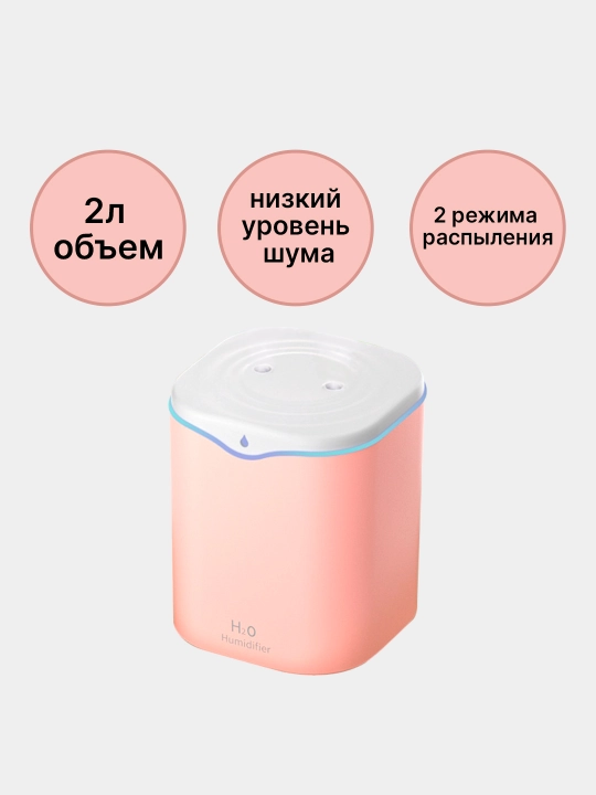 Увлажнитель воздуха для дома и офиса 2л, 3л, 4л, с подсветкой, ультразвуковой, ночник
