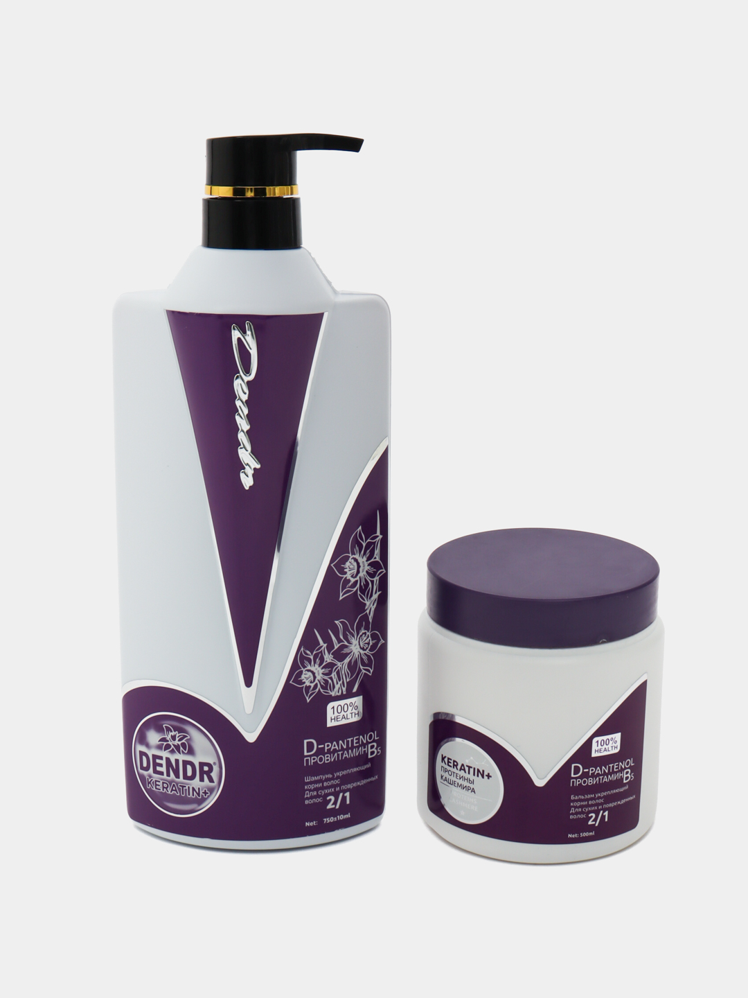Shampun va balzam Dendr Keratin to'plami, 2 tasi 1 da