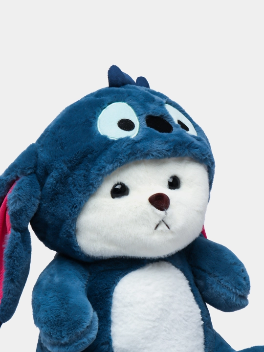 Kapyushonli ayiqcha, stich, lotso, panda, pushti tulki