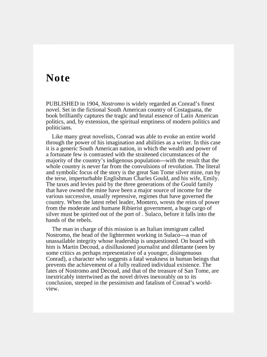 Nostromo: Joseph Conrad