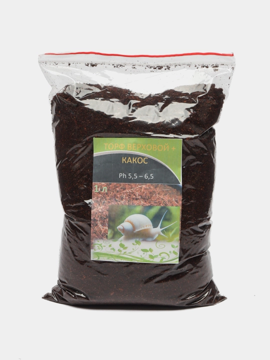 Kokos + ustki substrat Chig‘anoqlar, terrariumlar va o‘simliklar uchun torf, tayyor tuproq, 1 l
