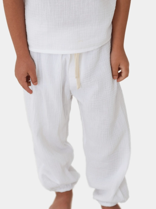 O'g'il va qizlar uchun muslin pijama to'plami