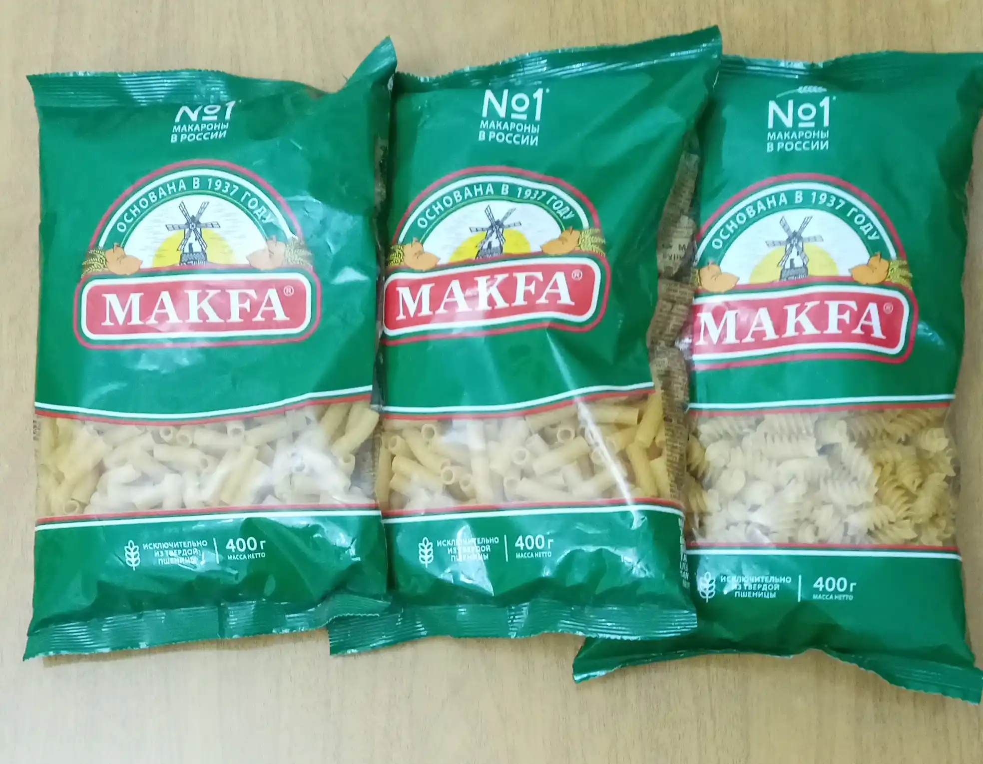 Makaron mahsuloti Makfa, spirallar, 400 g