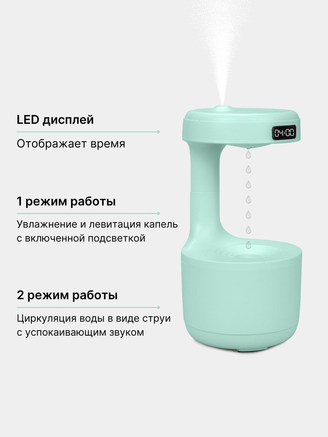 Увлажнитель воздуха, антигравитационный, без звука, с подсветкой, для дома  и офиса купить по низким ценам в интернет-магазине Uzum (897962)