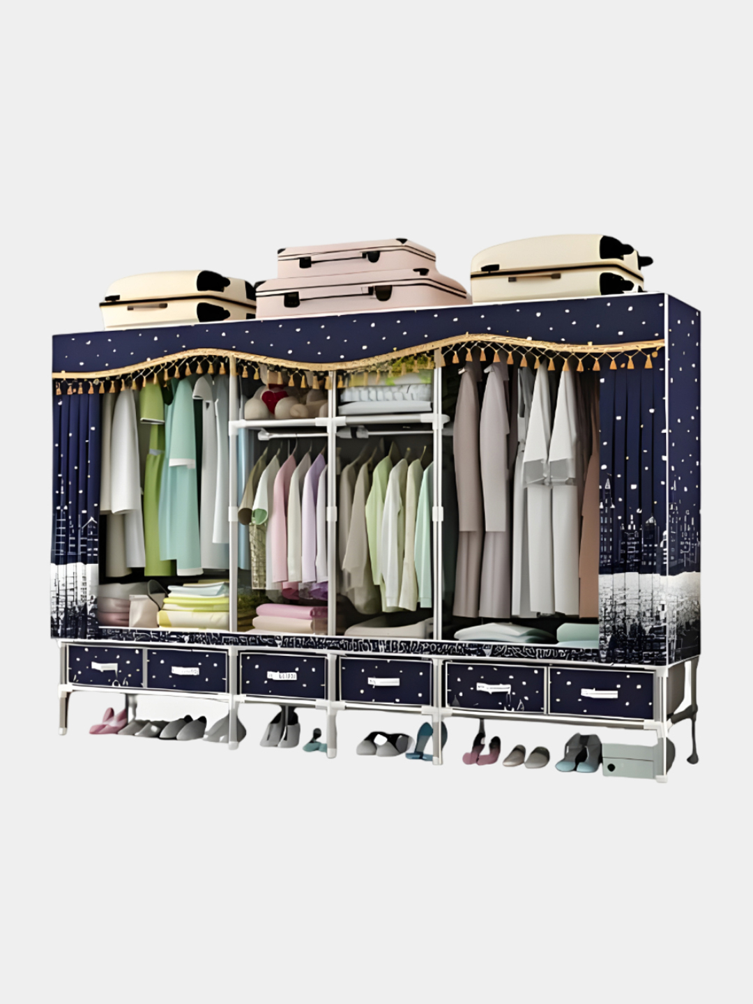 Складной шкаф органайзер, для хранения одежды и обуви, тканевый, 240 ...