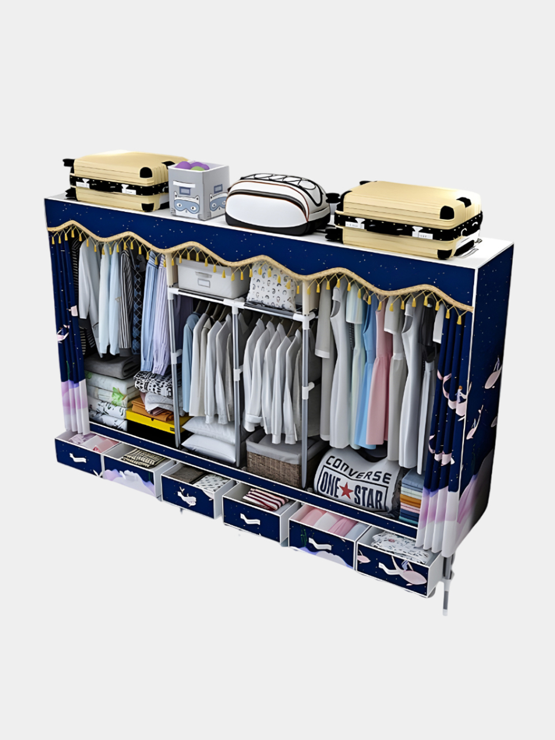 Складной шкаф органайзер, для хранения одежды и обуви, тканевый, 240 ...